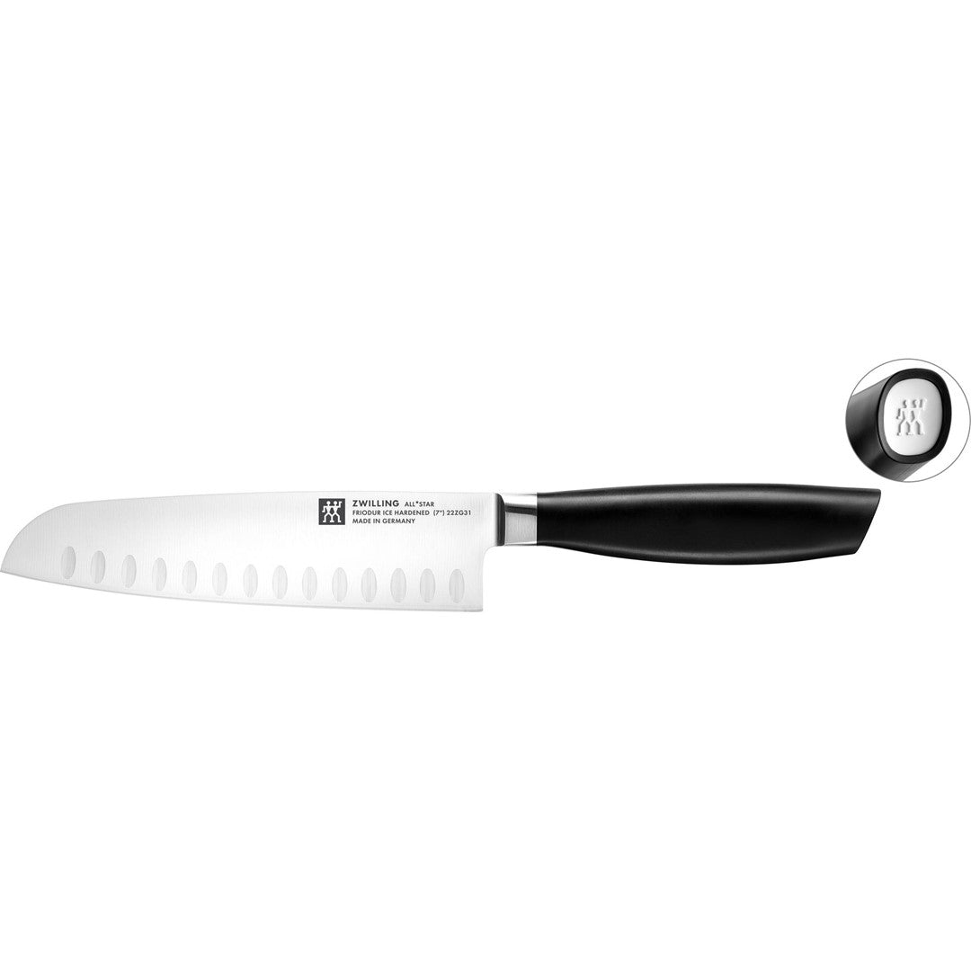 ZWILLING ALL * STAR Santoku-Messer mit Rillen 18 cm, weiß