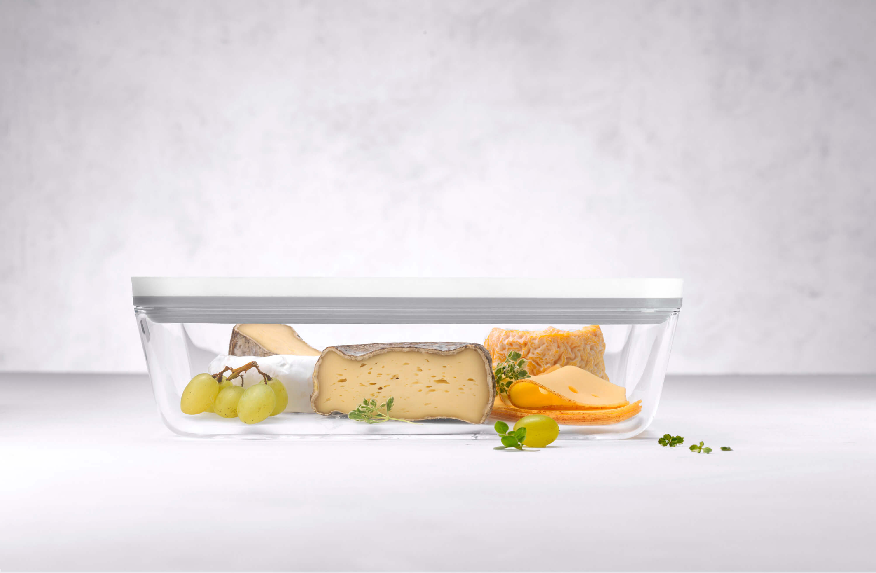 ZWILLING FRESH & SAVE Szklany pojemnik prostokątny 2 ltr, szary