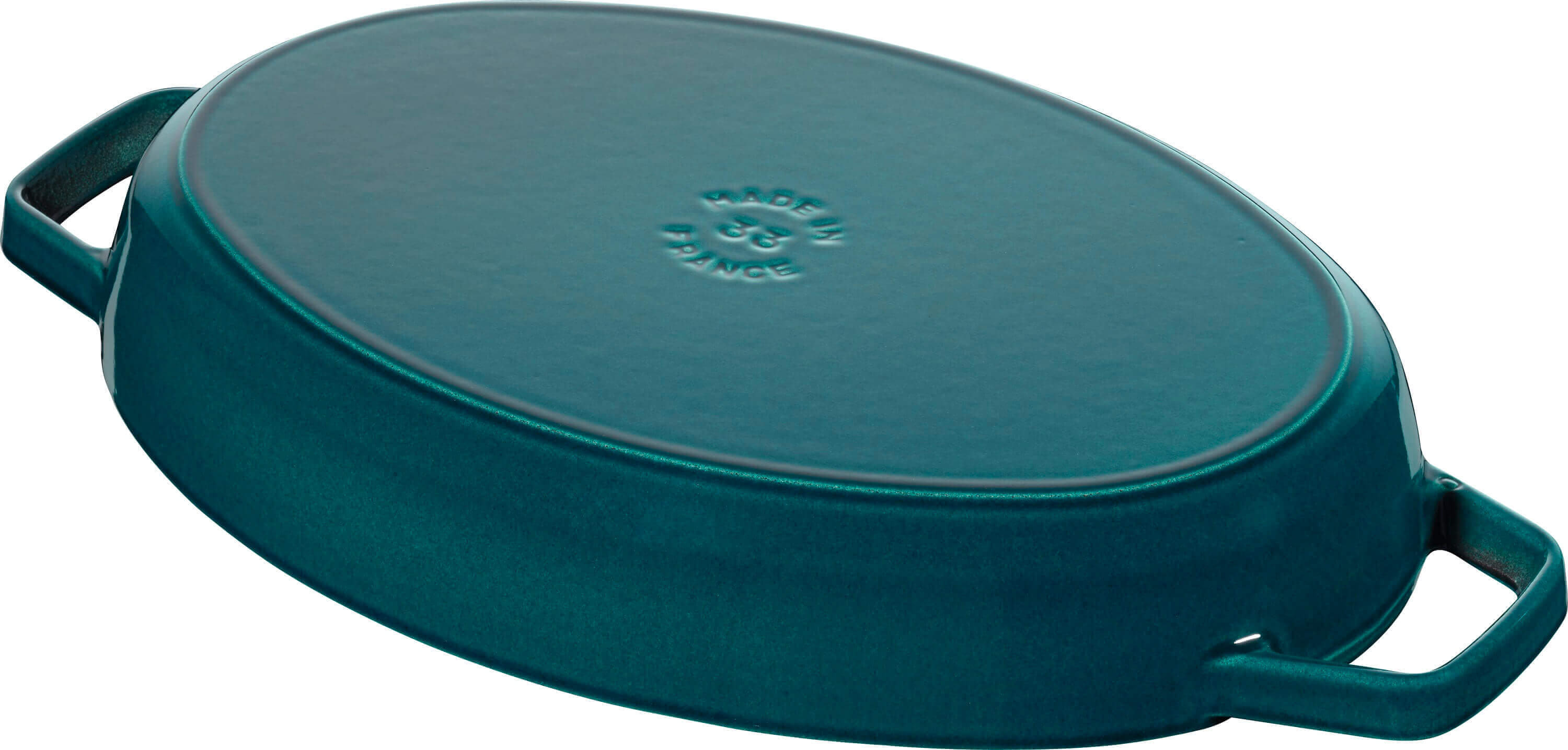 STAUB Ovale Gusseisen Fischpfanne 32 cm, Meeresfarben
