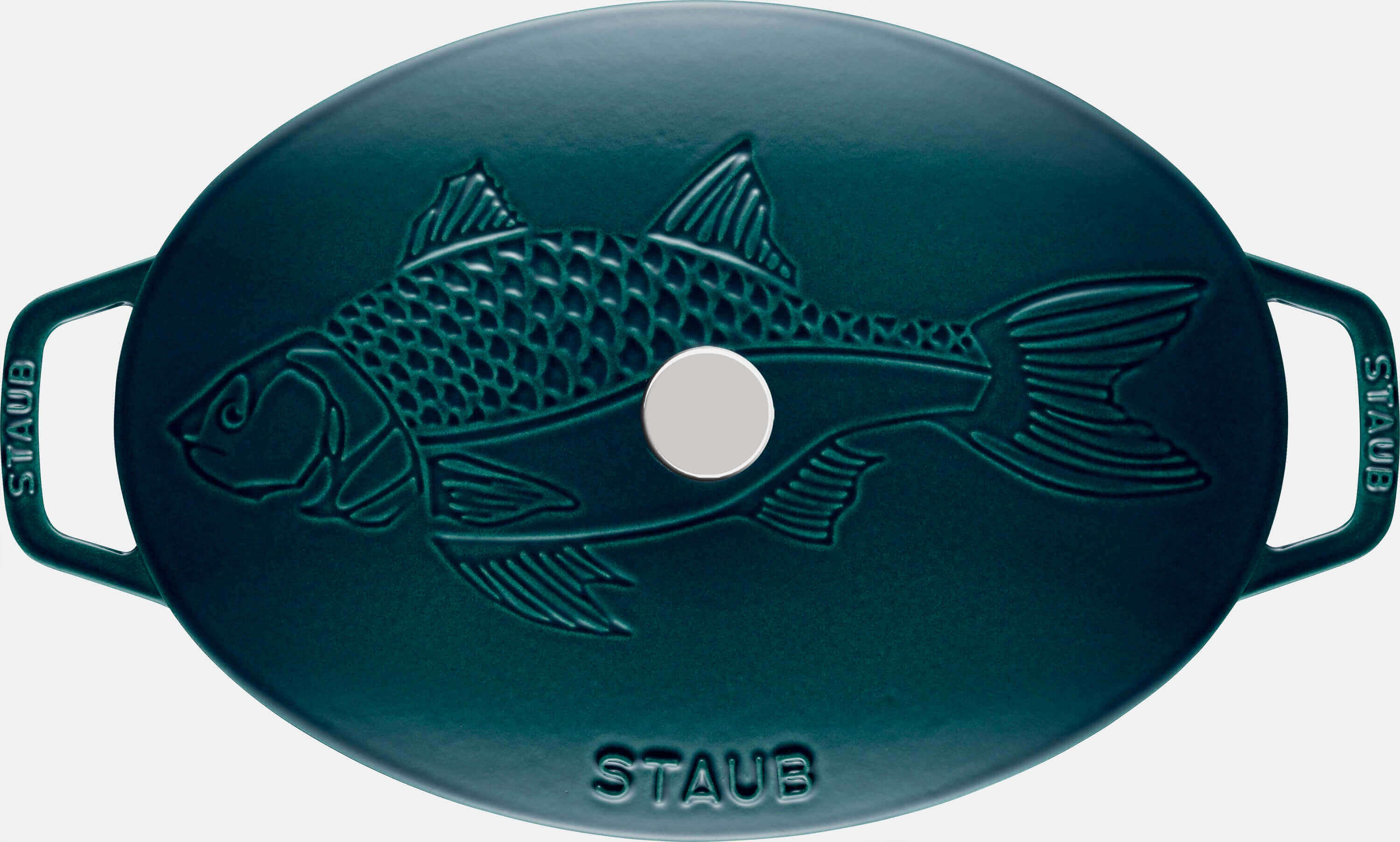 STAUB Ovale Gusseisen Fischpfanne 32 cm, Meeresfarben