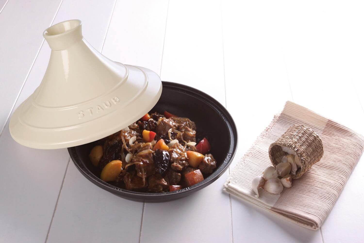 STAUB Naczynie do tajine 28 cm, beżowo-czarny