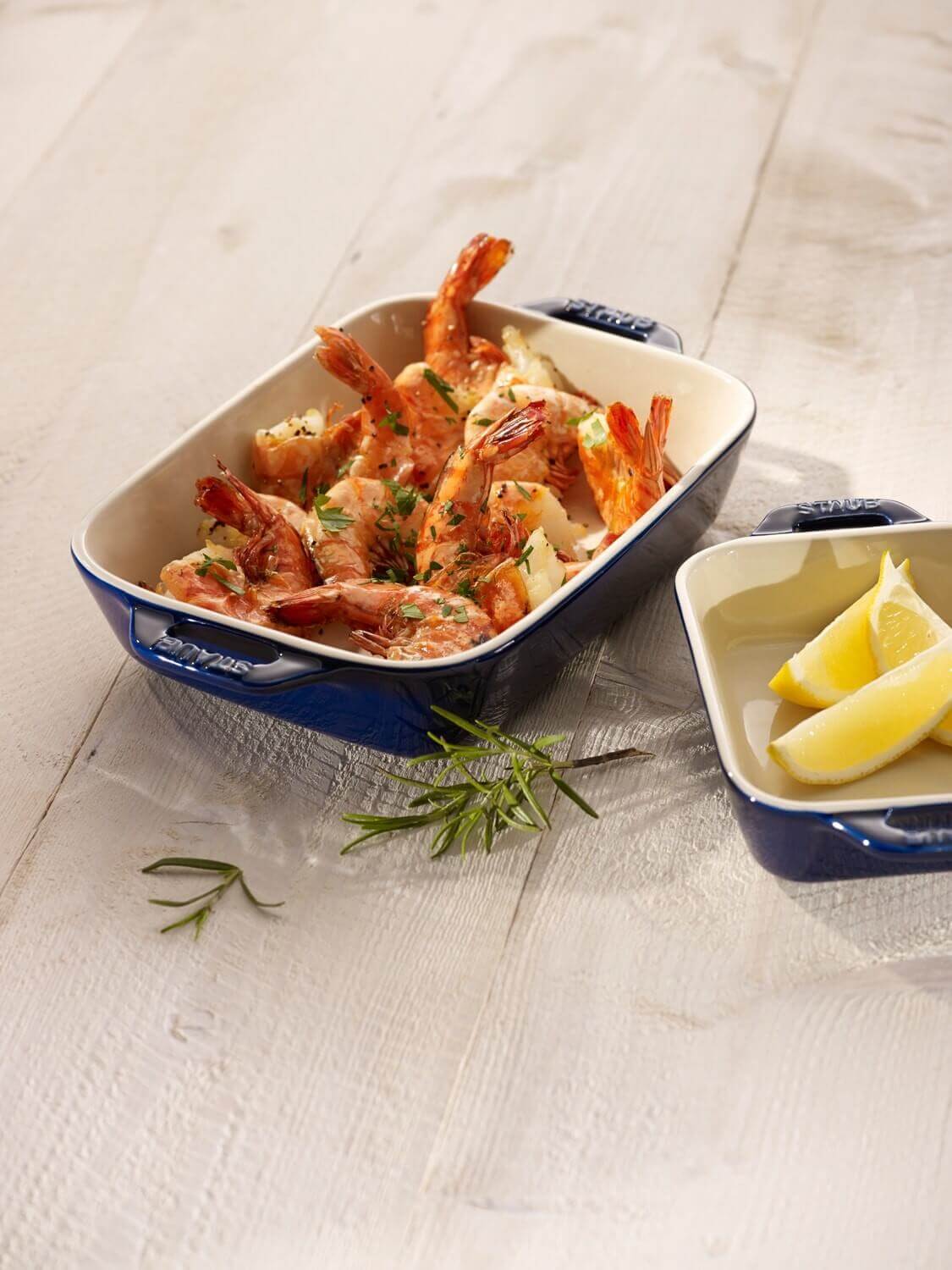 STAUB COOKING Prostokątny półmisek ceramiczny 4.5 ltr, niebieski