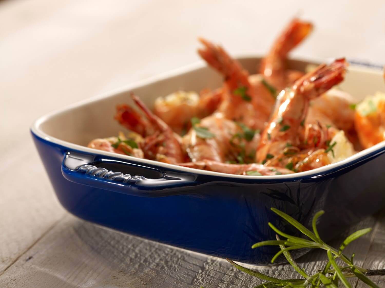 STAUB COOKING Prostokątny półmisek ceramiczny 4.5 ltr, niebieski