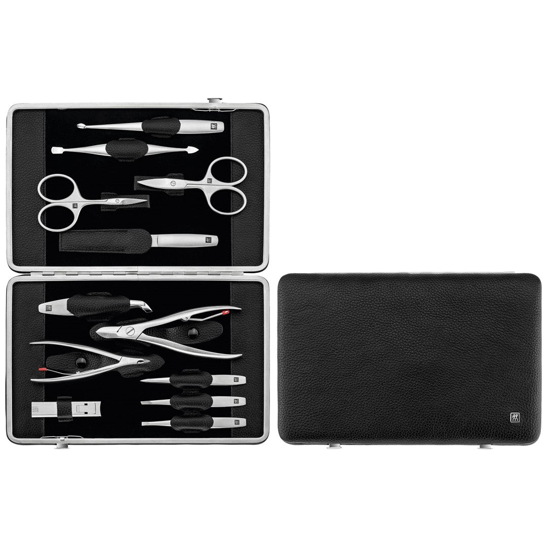 ZWILLING TWINOX Zestaw do manicure – czarne skórzane etui, 12 elementów