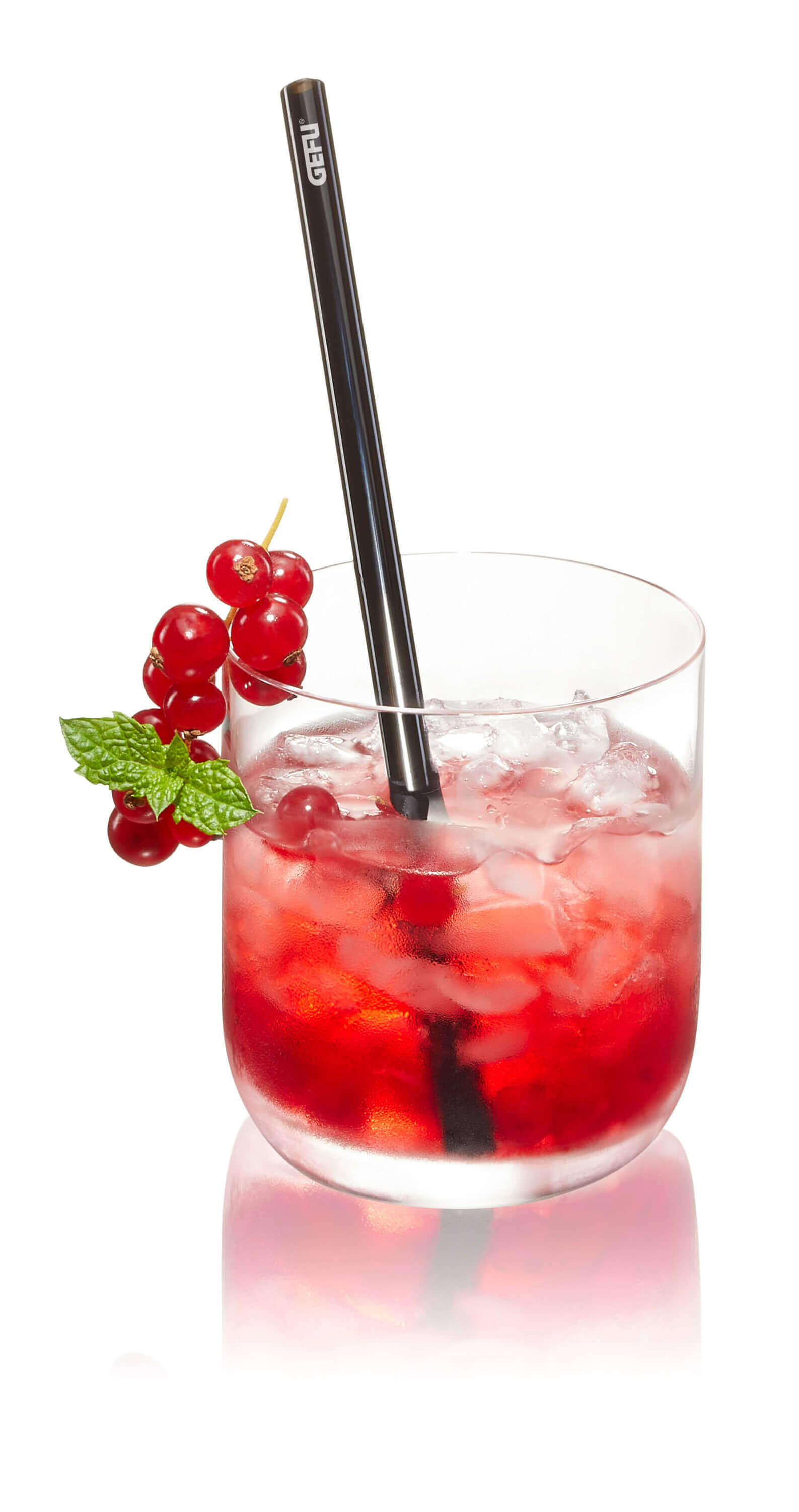 GEFU FUTURE 4er Set schwarze Strohhalme 18 cm