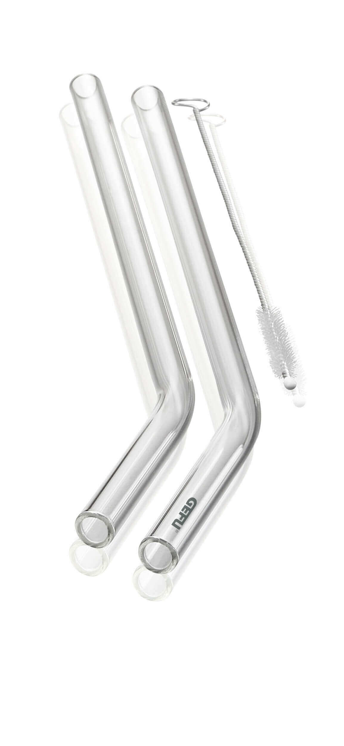 GEFU FUTURE Set z 4 szklanymi słomkami 23 cm