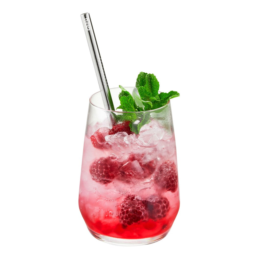 GEFU FUTURE Set von 4 Edelstahlstrohhalmen 18 cm