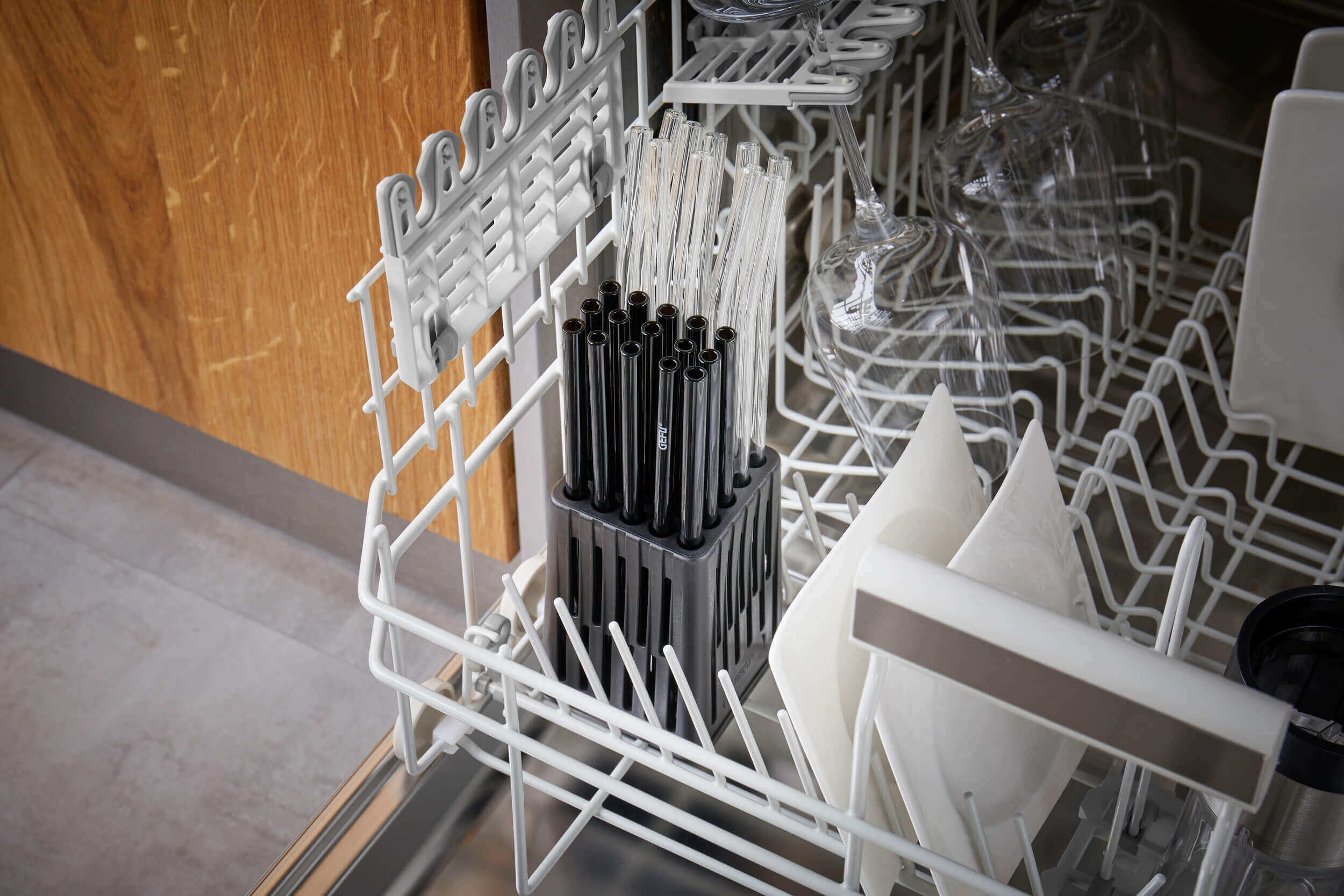 GEFU FUTURE Geschirrspülerkorb für 25 Strohhalme