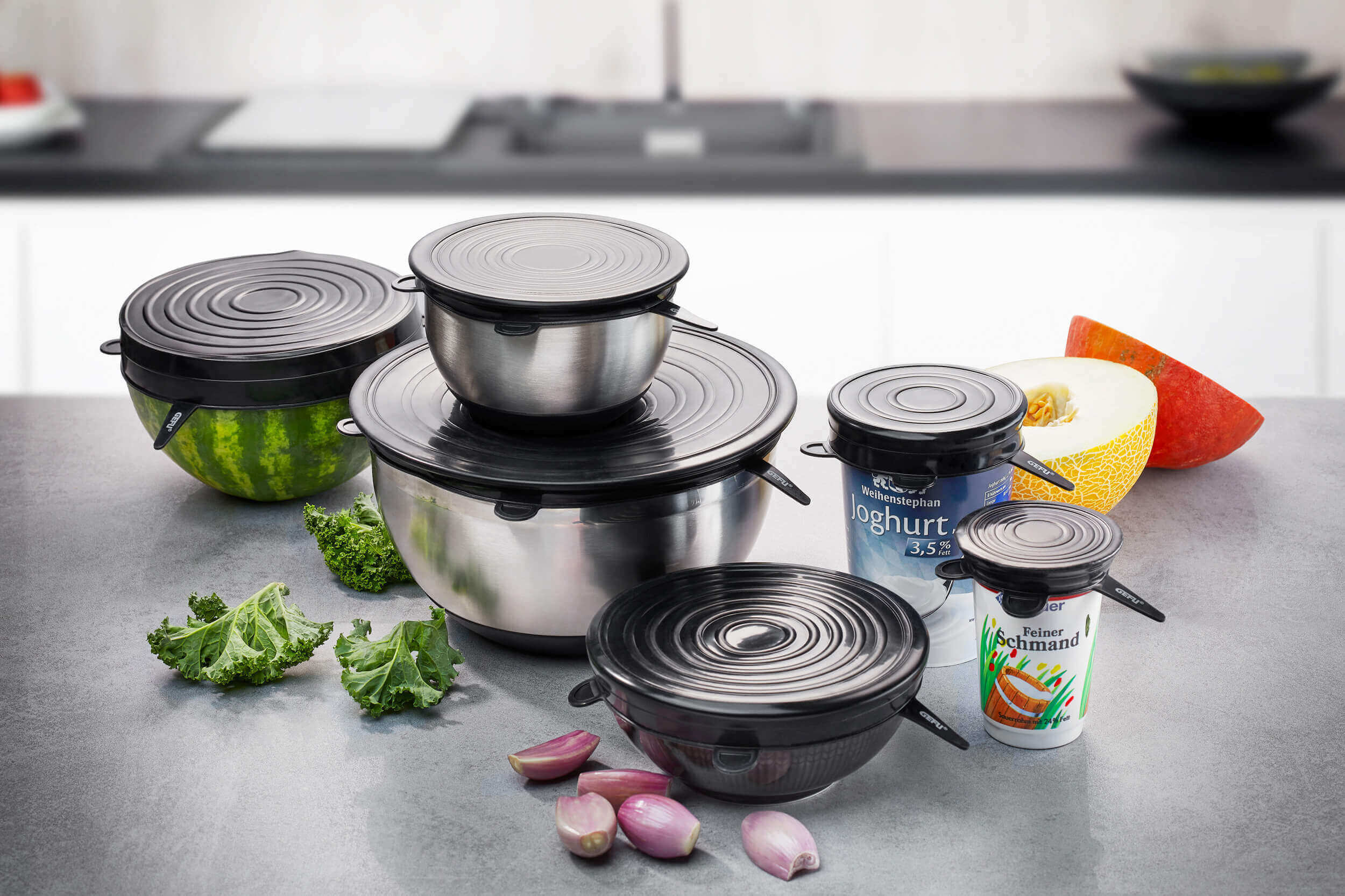 GEFU FLEXIFRESH Set mit 6 Silikondeckeln