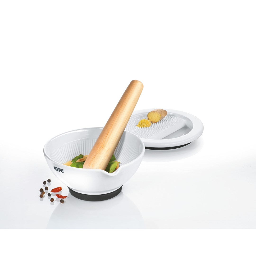 GEFU SURI Keramischer Mörser mit Reibe