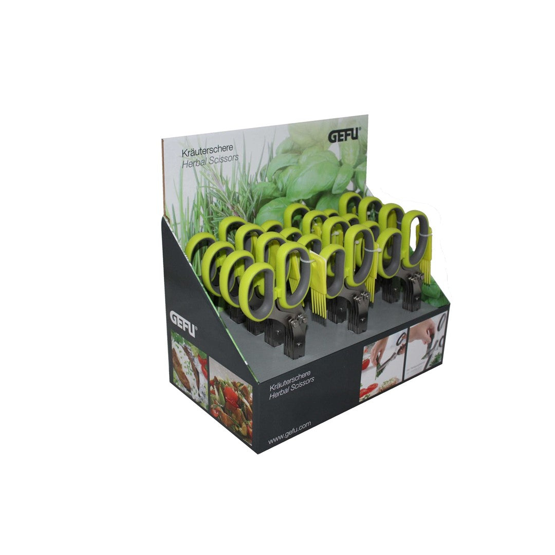 GEFU CUTARE Display 12x Kräuterschneider, grün