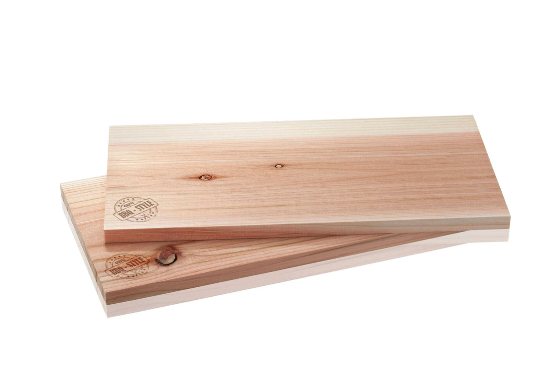 GEFU BBQ Set mit 2 XXL Zedernholz-Platten