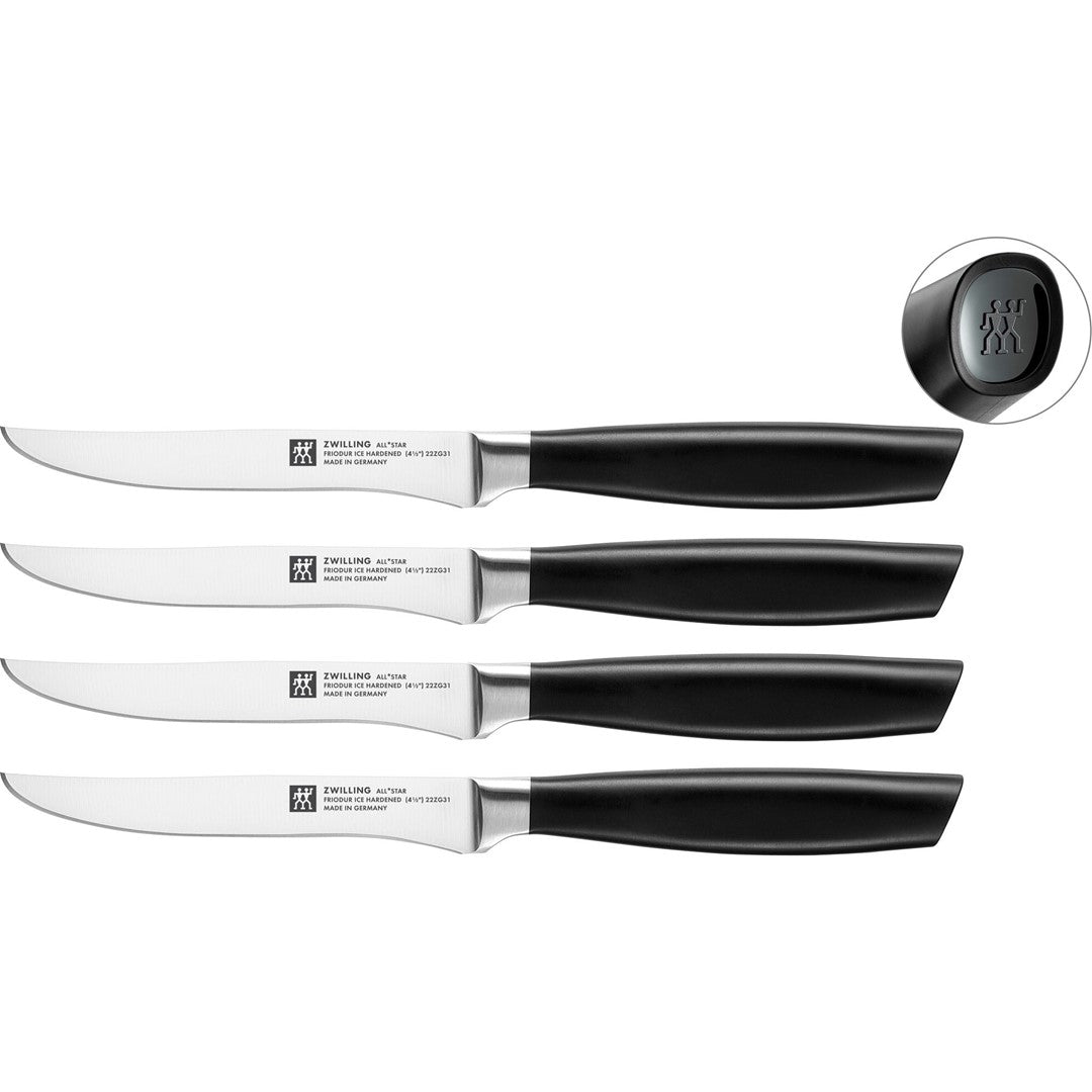 ZWILLING ALL * STAR Zestaw 4 noży do steków 12 cm, czarny