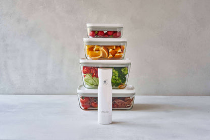 ZWILLING FRESH &amp; SAVE Szklany pojemnik prostokątny 2 ltr, szary