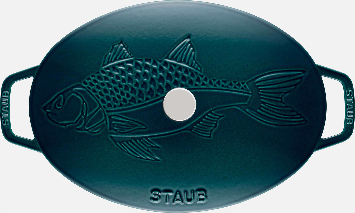 STAUB Ovale Gusseisen Fischpfanne 32 cm, Meeresfarben