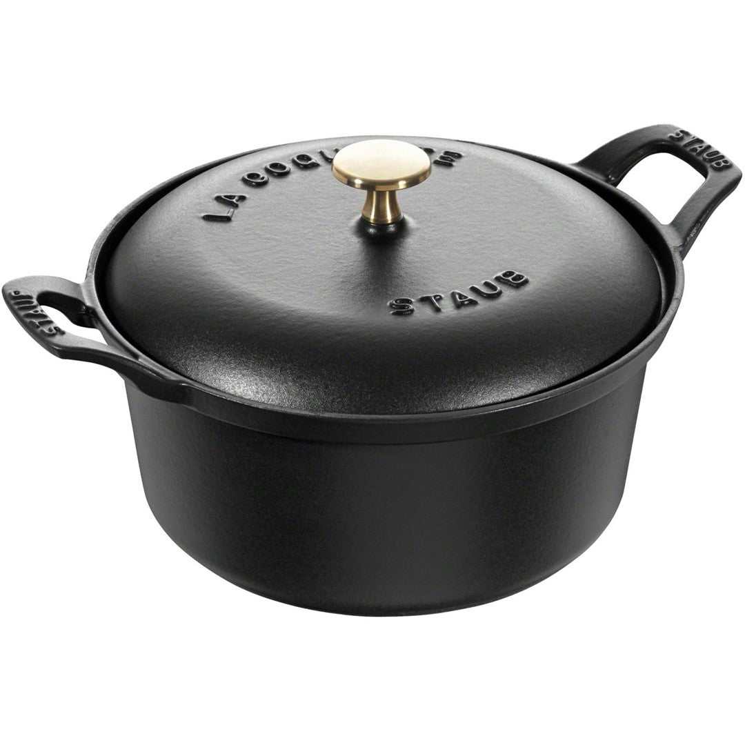 STAUB LA COQUETTE Garnuszek żeliwny okrągły 2.45 ltr, czarny