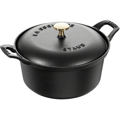 STAUB LA COQUETTE Garnuszek żeliwny okrągły 2.45 ltr, czarny