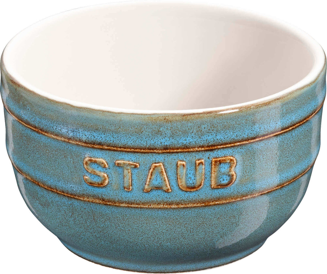 STAUB XS-MINIS Set mit 4 runden Ramekins, 9 cm, antik Türkis