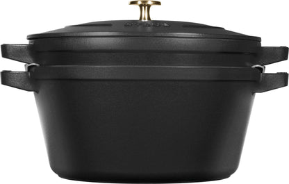 STAUB Zestaw 2 naczyń + pokrywka 24 cm czarny