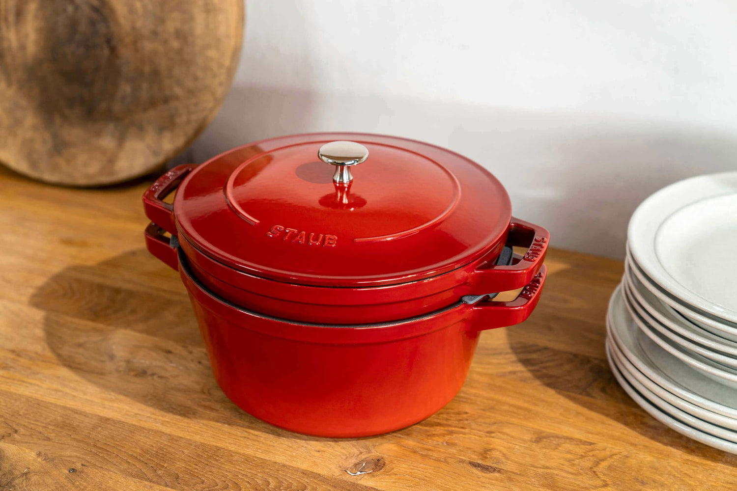 STAUB Zestaw 2 naczyń + pokrywka 24 cm czerwony