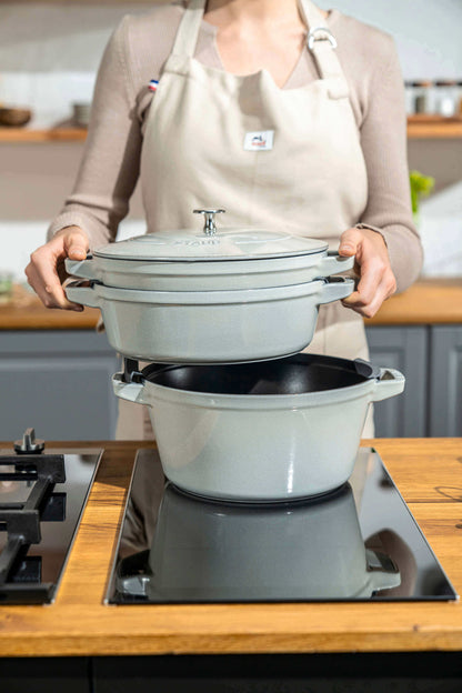 STAUB Zestaw 3 naczyń + pokrywka 24 cm truflowy