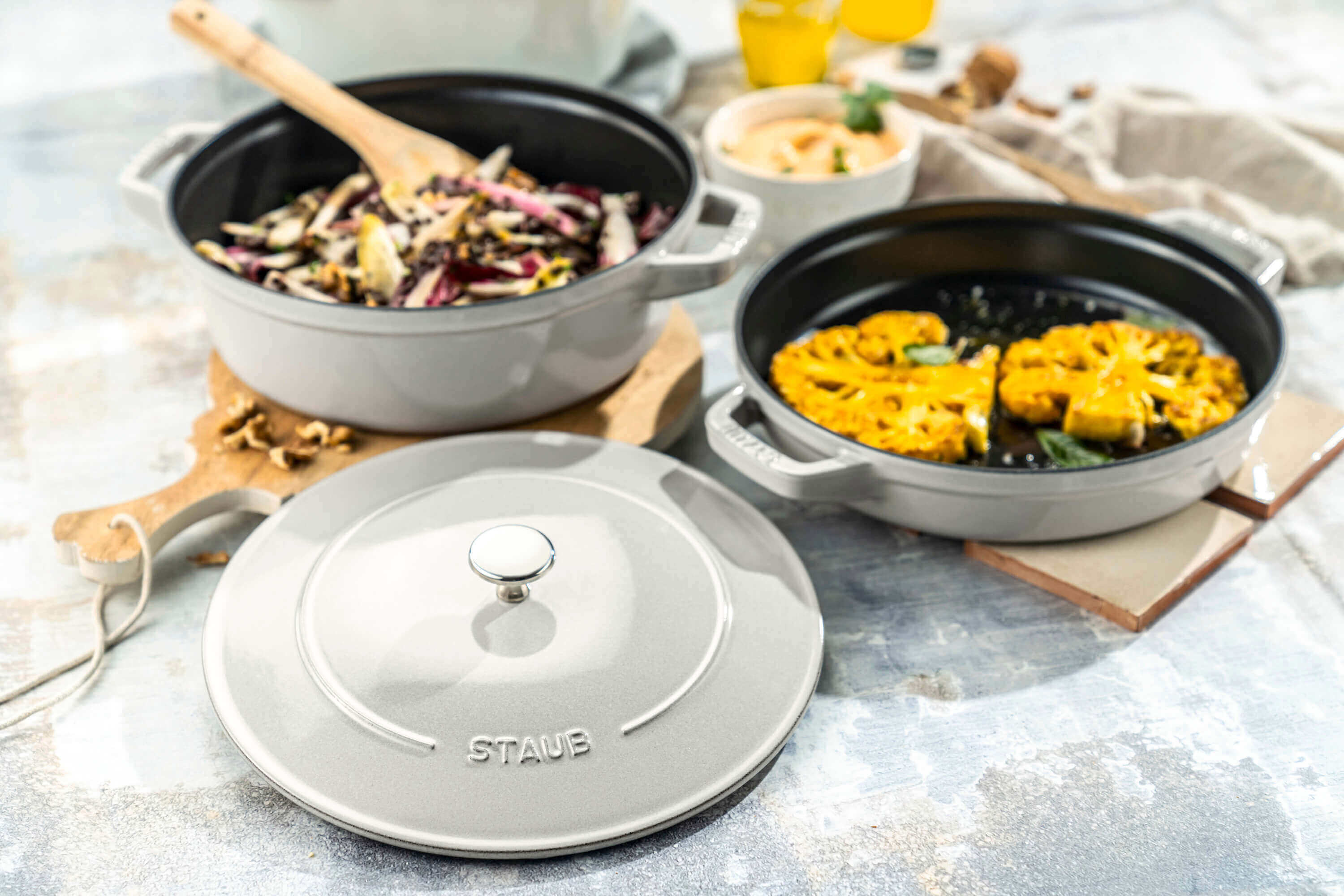 STAUB Zestaw 3 naczyń + pokrywka 24 cm truflowy