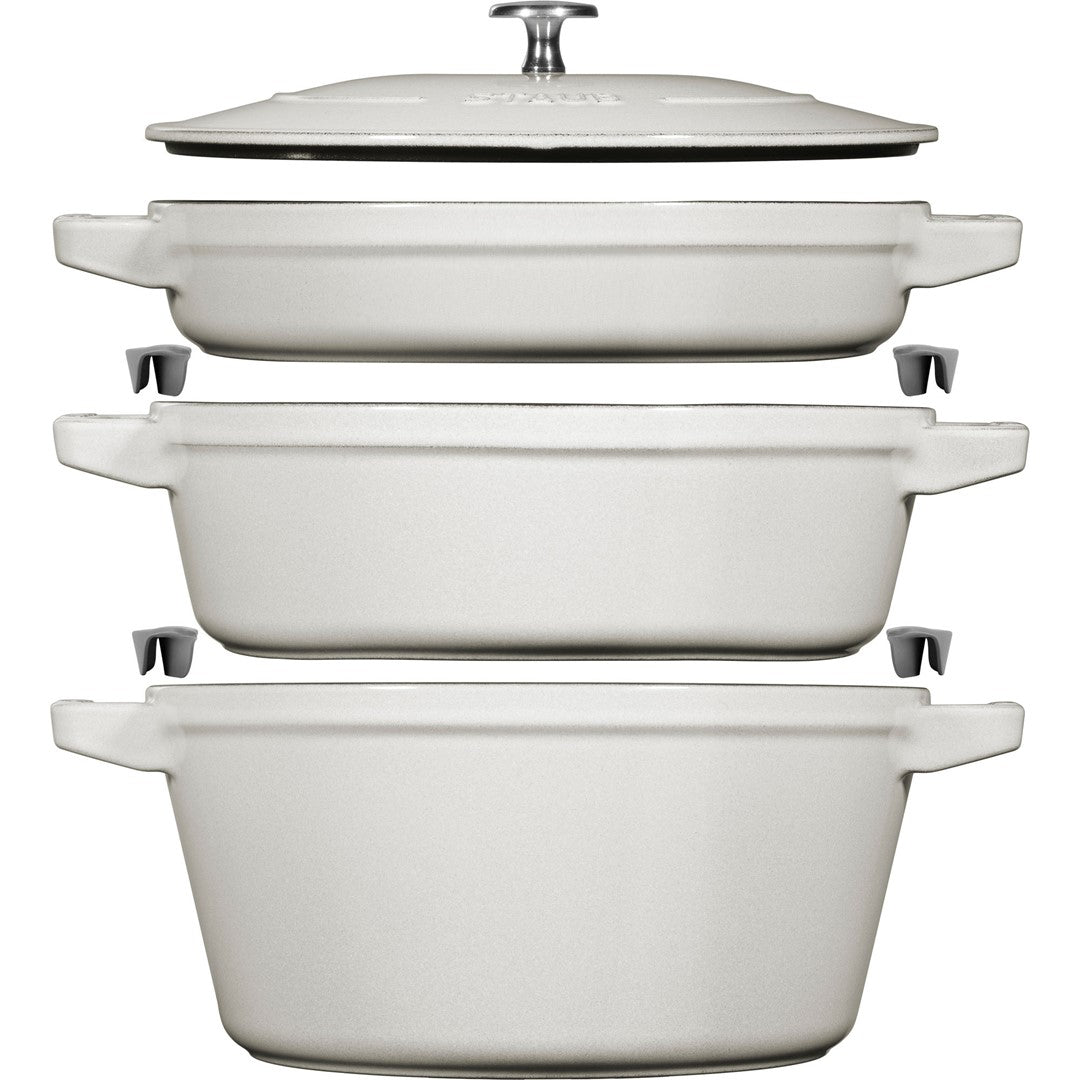 STAUB Zestaw 3 naczyń + pokrywka 24 cm truflowy