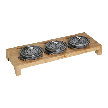 STAUB Stand na 3 mini cocotte drewniany