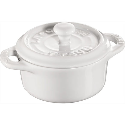 STAUB GESCHENKSET Mini Cocotte rund 200 ml, weiß