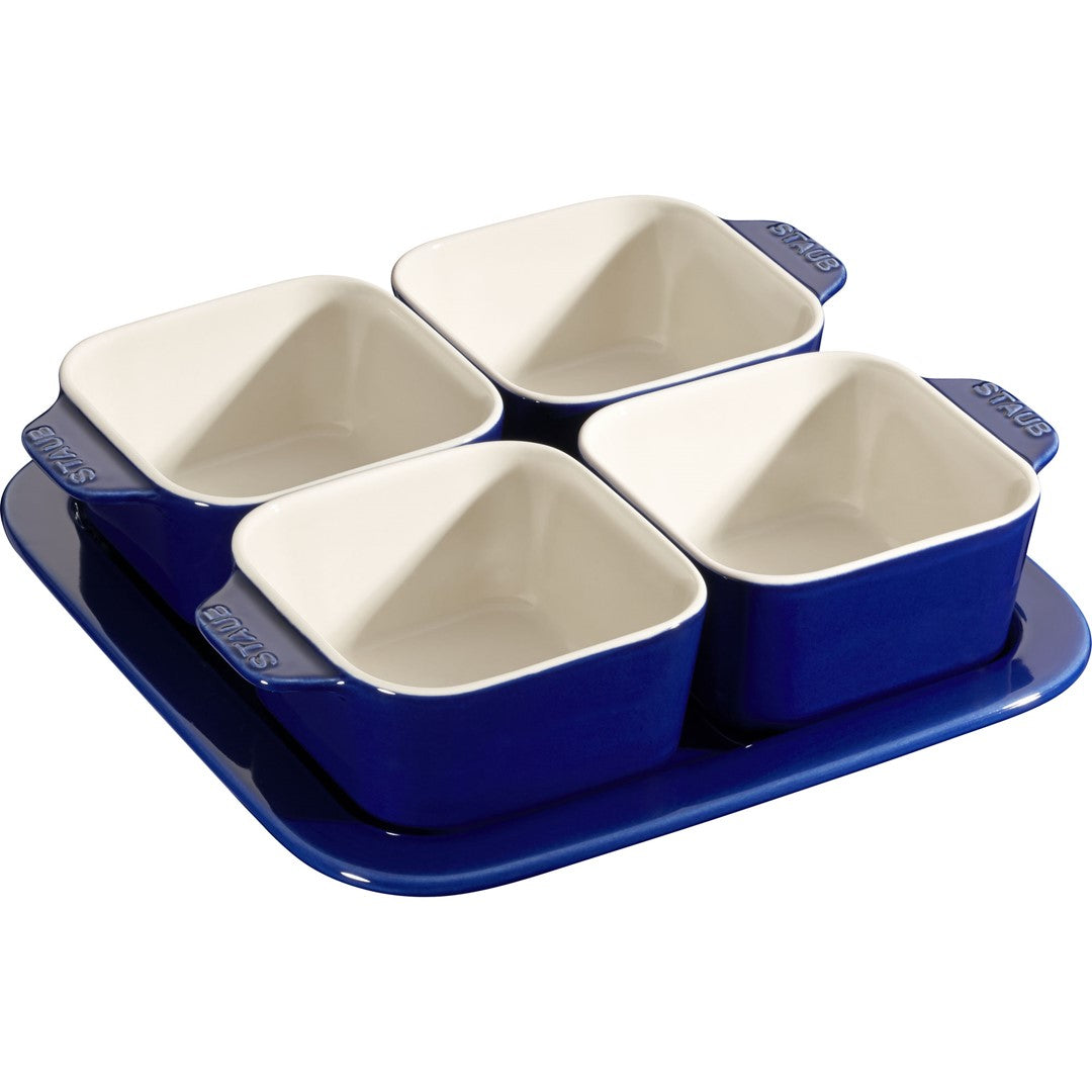 STAUB SERVING Zestaw do przystawek, 5 elementów 500 ml, niebieski