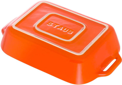 STAUB COOKING Prostokątny półmisek ceramiczny 400 ml, pomarańczowy