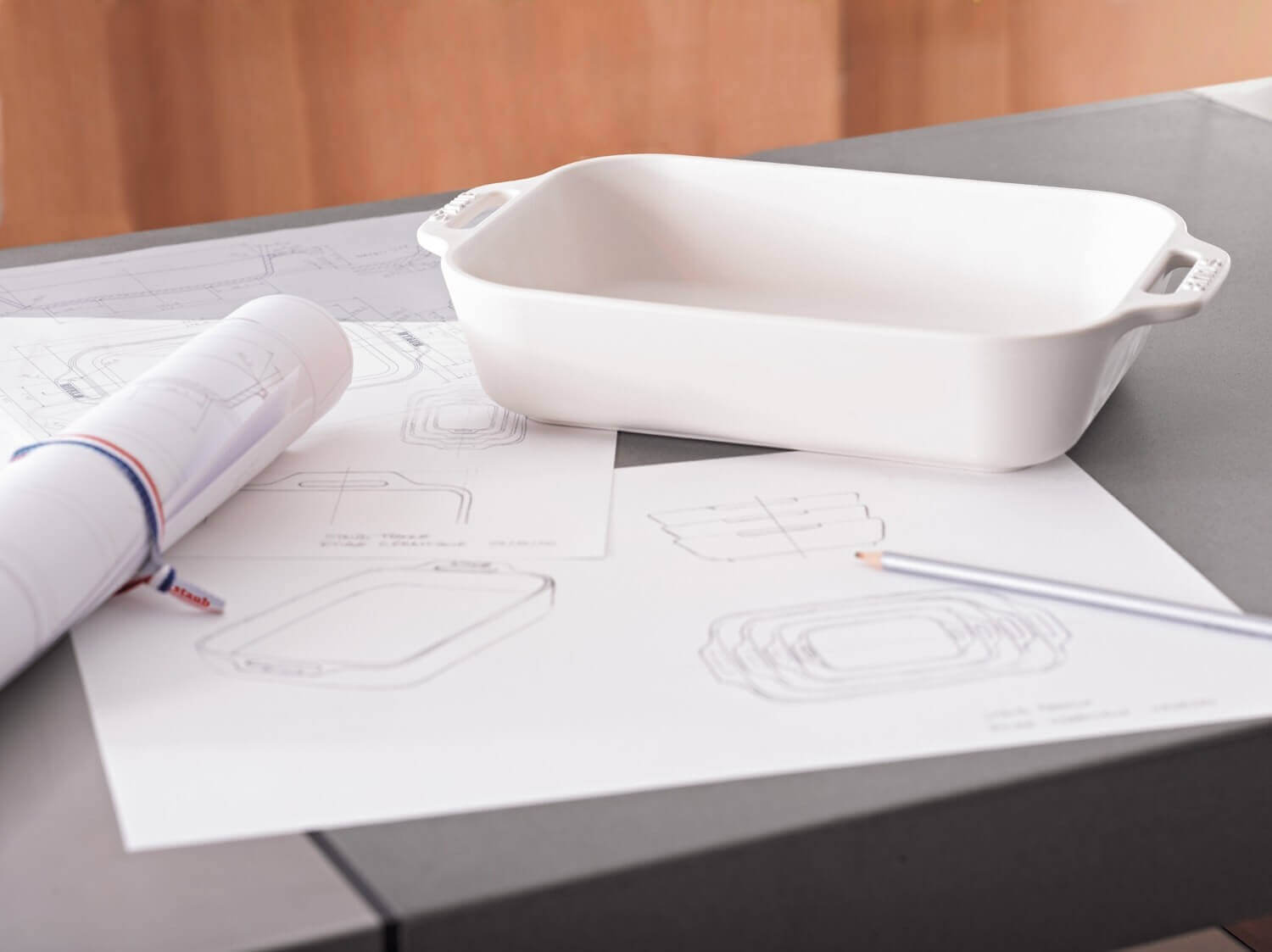 STAUB COOKING Prostokątny półmisek ceramiczny 1.1 ltr, biały