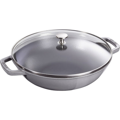 STAUB Wok żeliwny z pokrywką 30 cm, grafitowy