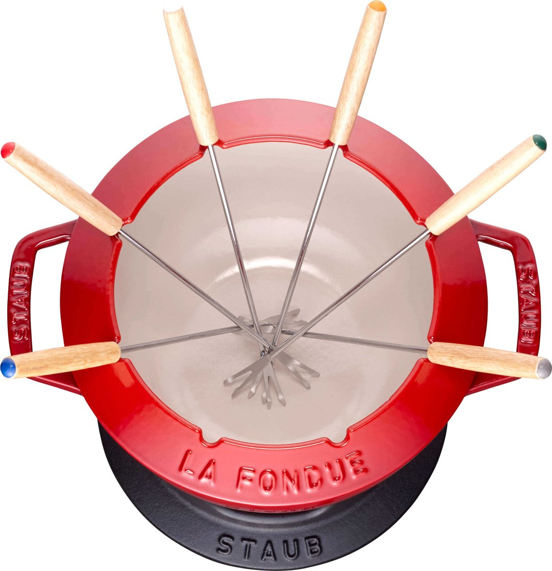 STAUB Fondue Set 20 cm, red