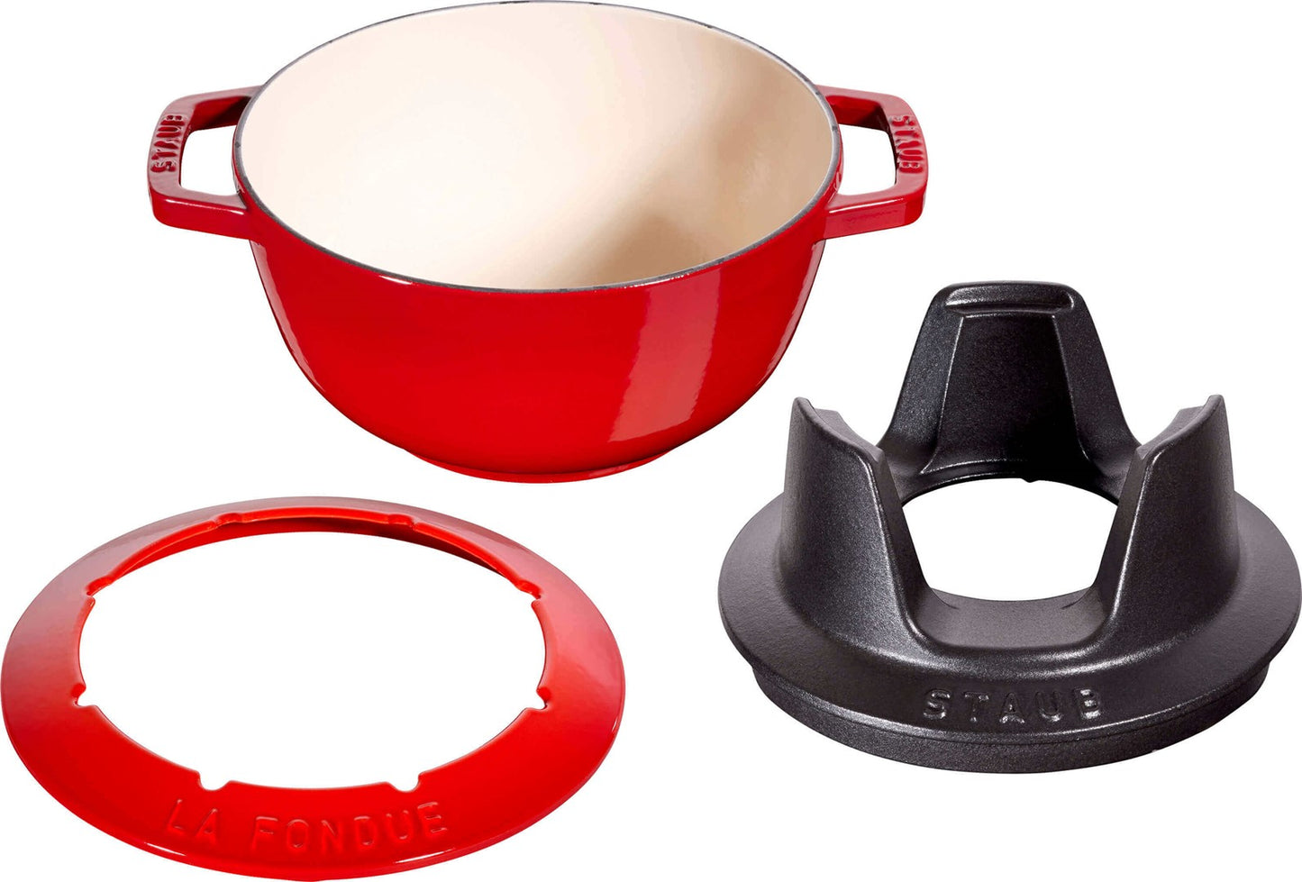 STAUB Fondue Set 20 cm, red