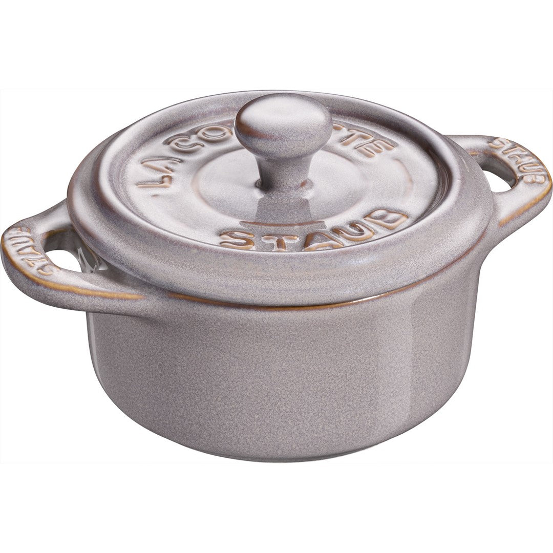 STAUB GESCHENKSET Mini Cocotte rund 200 ml, antikgrau