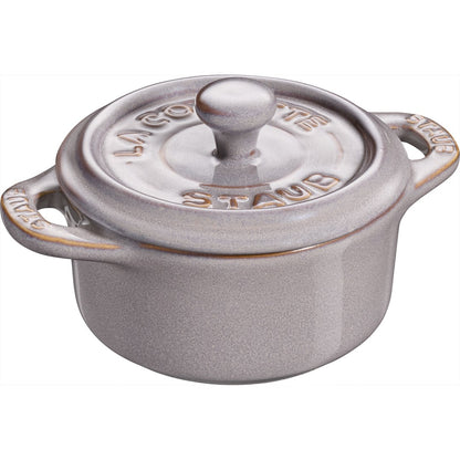 STAUB GESCHENKSET Mini Cocotte rund 200 ml, antikgrau
