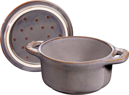 STAUB GESCHENKSET Mini Cocotte rund 200 ml, antikgrau