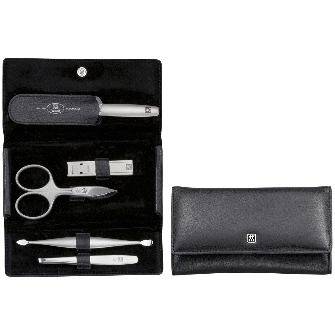 ZWILLING TWINOX Zestaw do manicure – czarne skórzane etui, 5 elementów