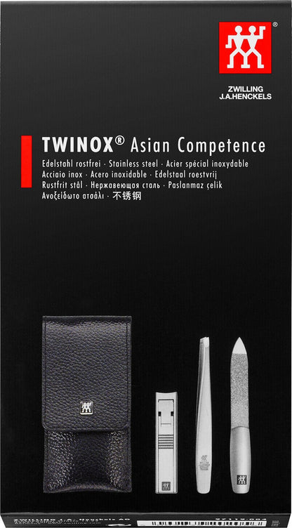 ZWILLING TWINOX Maniküreset - schwarze Lederetui, 3 Teile