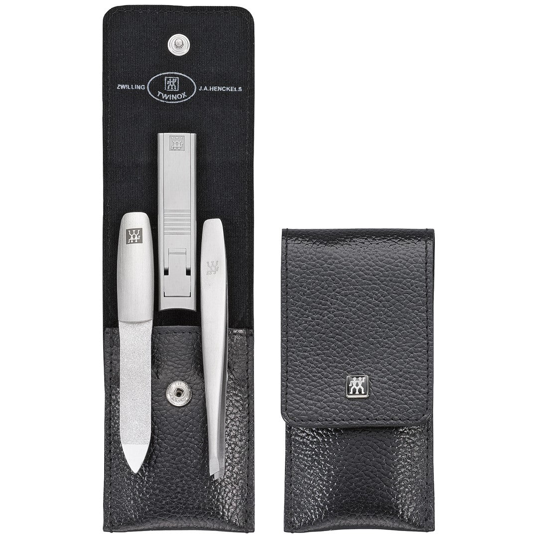 ZWILLING TWINOX Maniküreset - schwarze Lederetui, 3 Teile