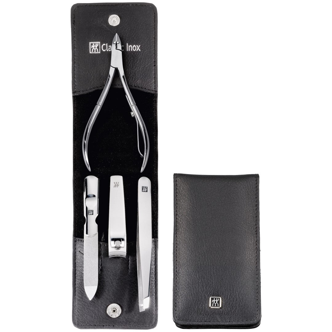 ZWILLING CLASSIC INOX Travel Set - black leather case, 4 pieces