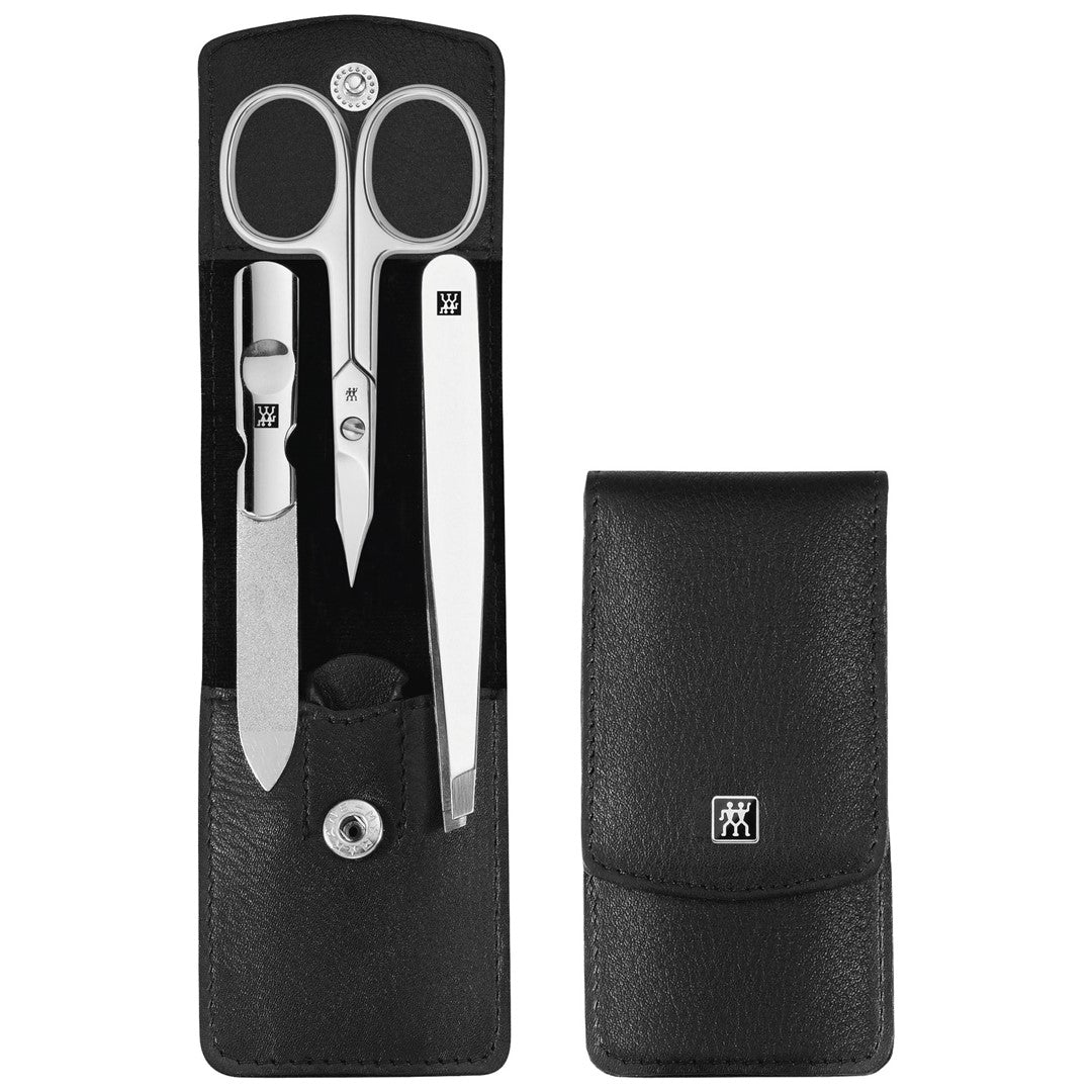 ZWILLING CLASSIC INOX Zestaw do manicure – czarne skórzane etui, 3 elementy