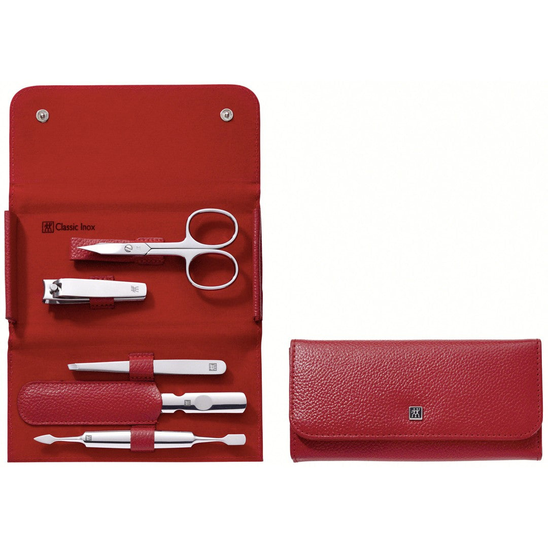 ZWILLING CLASSIC INOX Zestaw do manicure - czerwone etui, 5 elementów