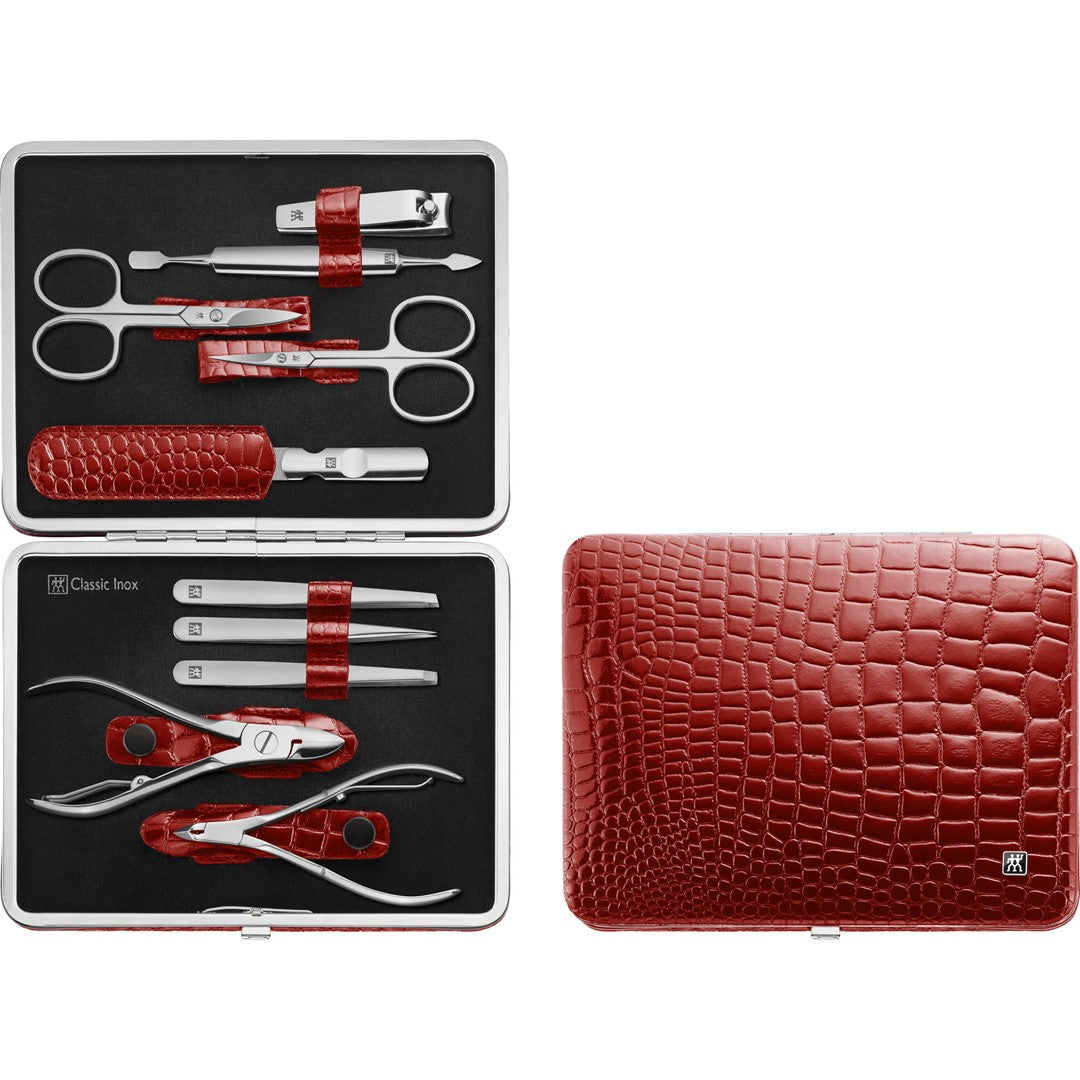 ZWILLING CLASSIC INOX Zestaw do manicure - czerwone sztywne pudełko, 10 elementów