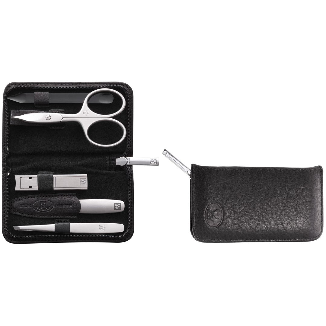 ZWILLING TWINOX Zestaw podróżny - czarne skórzane etui, 5 elementów