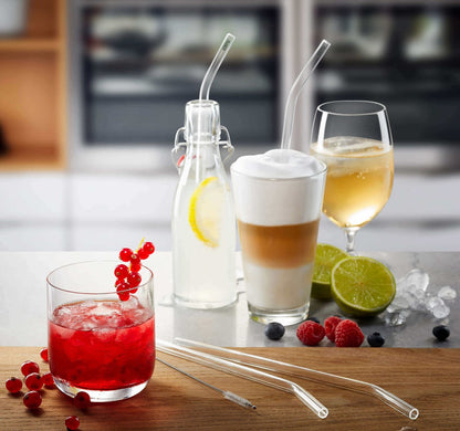 GEFU FUTURE Set z 4 szklanymi słomkami 23 cm