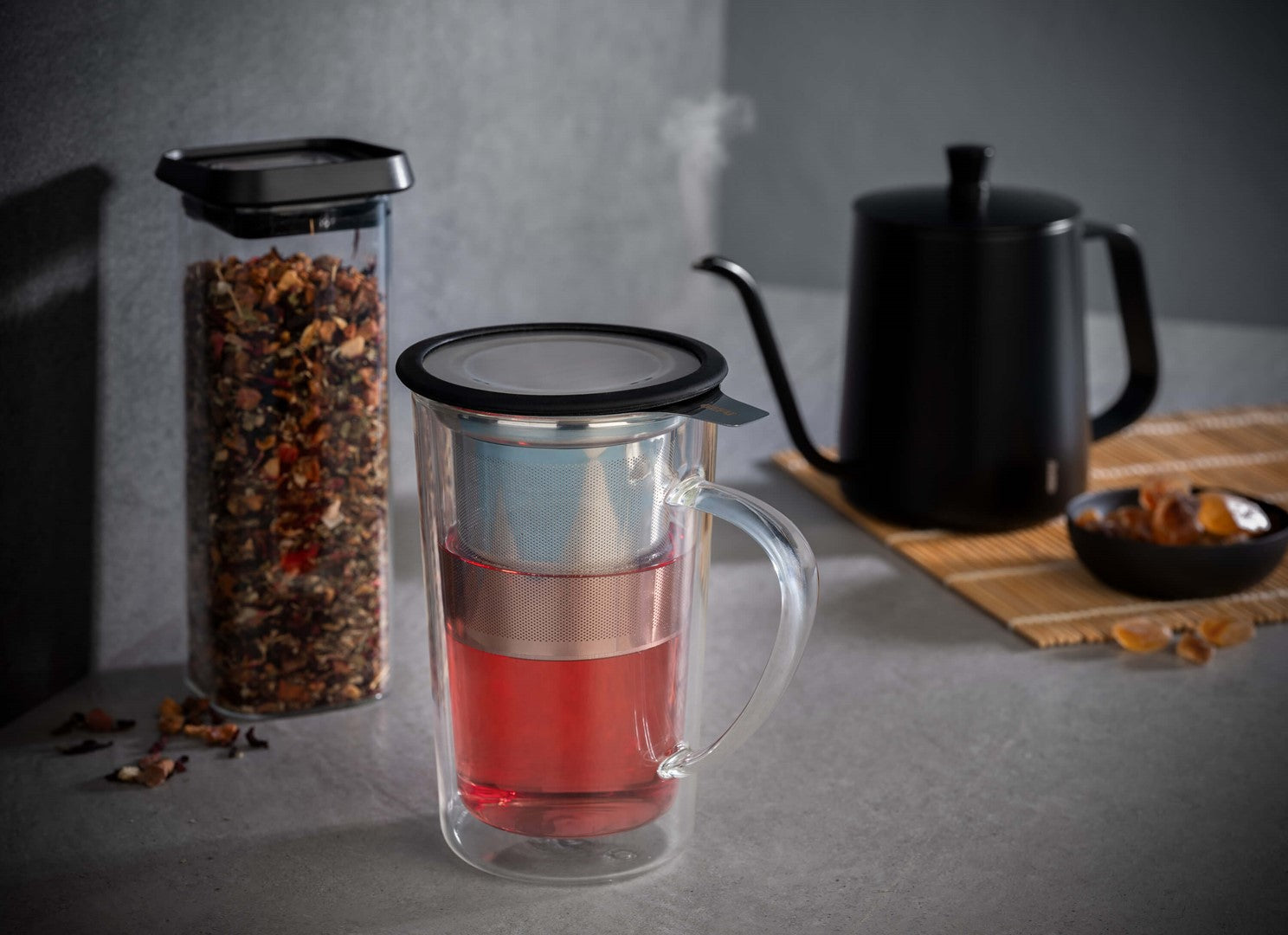 GEFU MIRA Glaskanne mit Teeeinsatz 235 ml