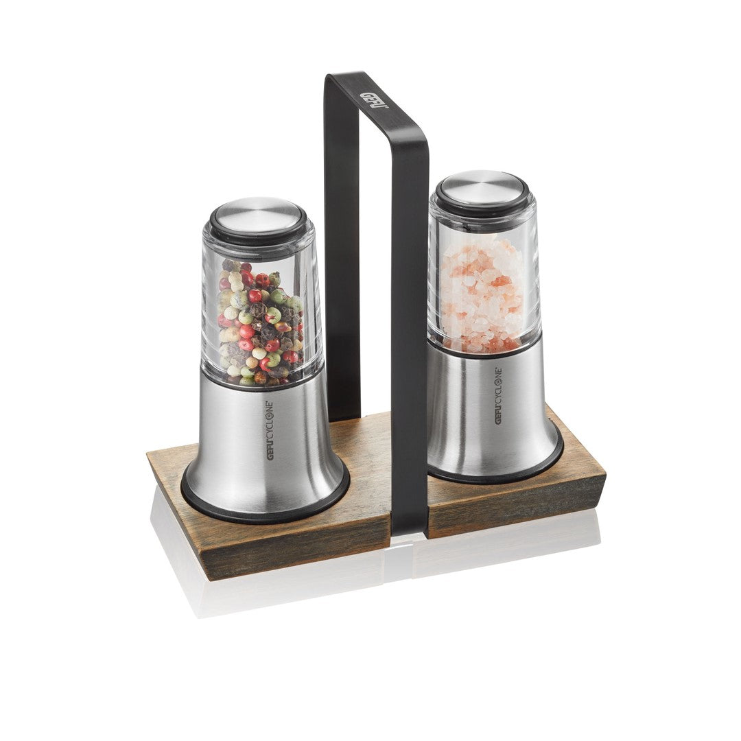 GEFU X-PLOSION® Salz- und Pfeffermühlen-Set S, silber