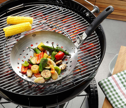 GEFU BBQ Wok zum Grillen von Gemüse mit abnehmbarem Griff